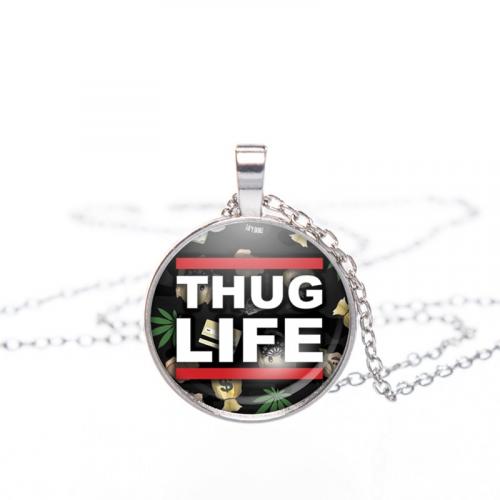 wisiorek round MOON silver