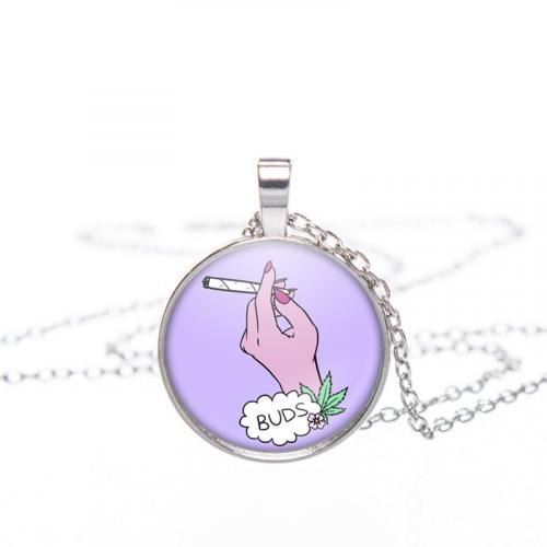 wisiorek round MOON silver