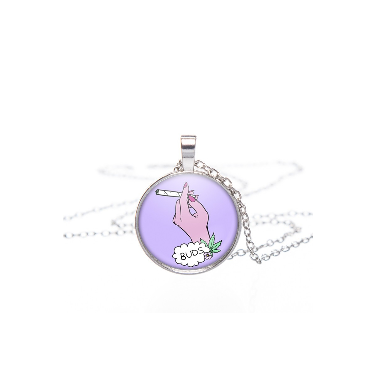 wisiorek round MOON silver