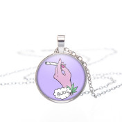 wisiorek round MOON silver