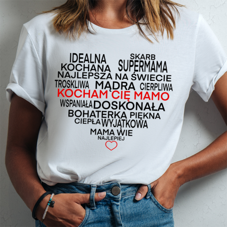 T-shirt lady slim DTG Mama Idealna Kochana Najlepsza