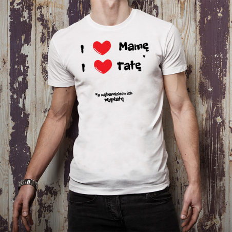 T-shirt Oversize DTG |  I ❤ Mamę, I ❤ Tatę ale...