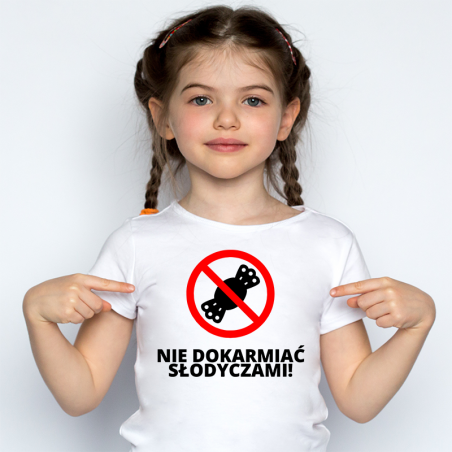 T-shirt Kids DTG | Nie dokarmiać słodyczami!