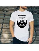 t-shirt najlepszy chłopak to ten z brodą biała