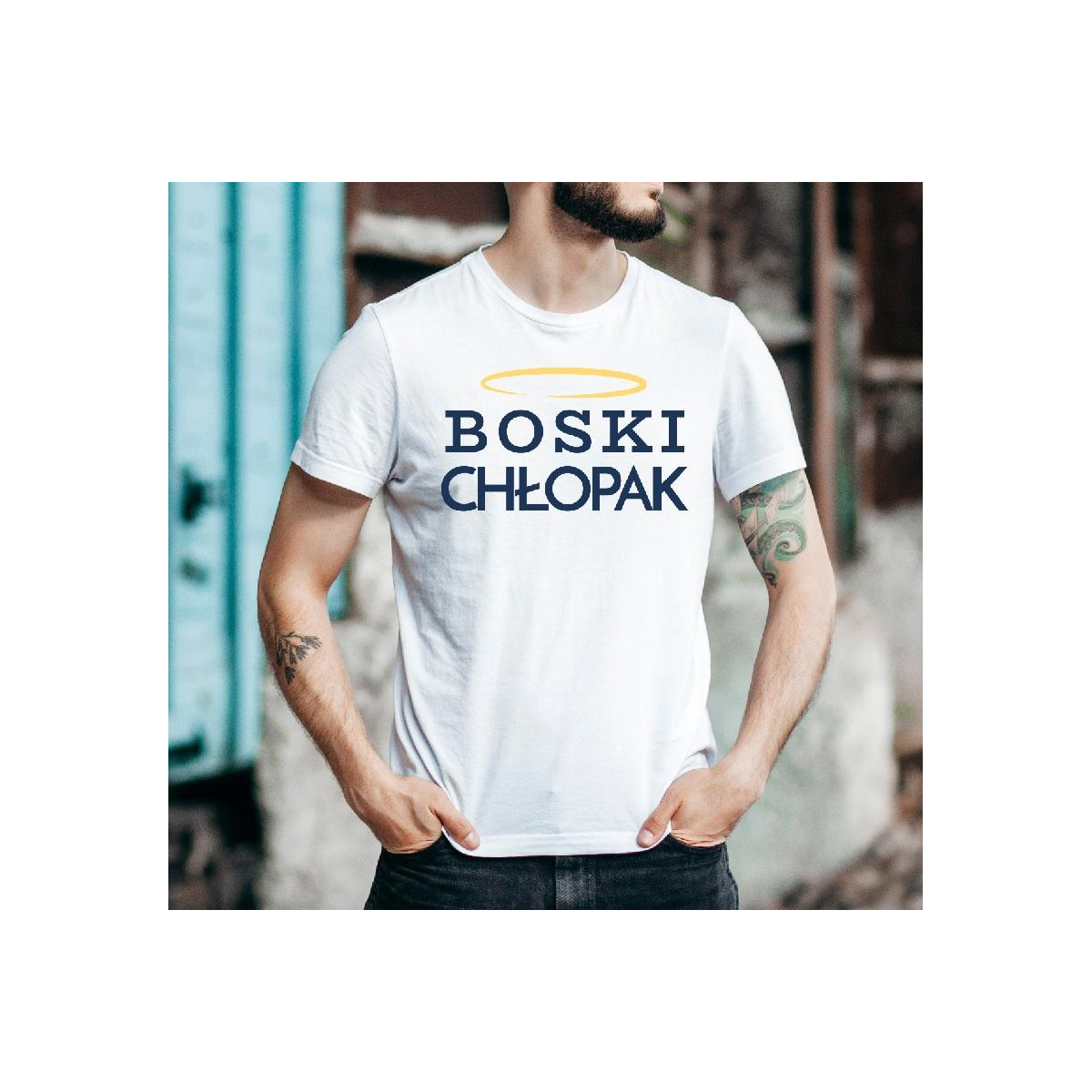 T-shirt oversize DTG Super chłopaki mają tatuaże