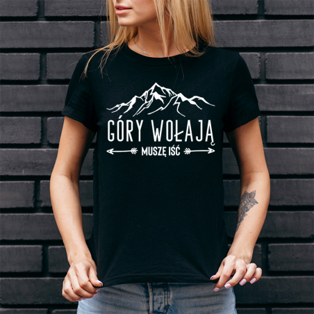 T-shirt Lady Czarny | Góry Wołają - Muszę Iść
