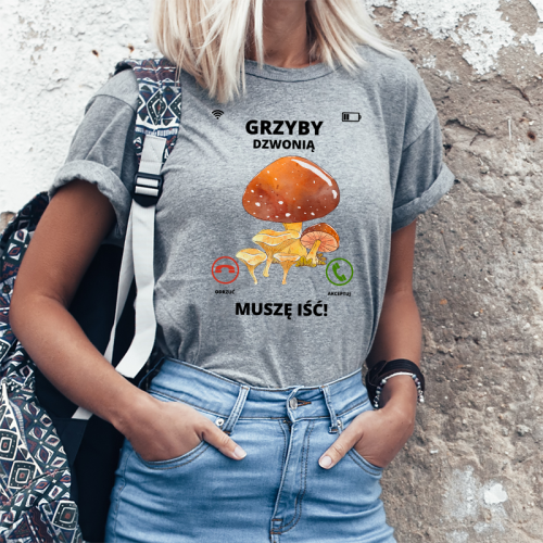 T-shirt Lady Szary | Grzyby...
