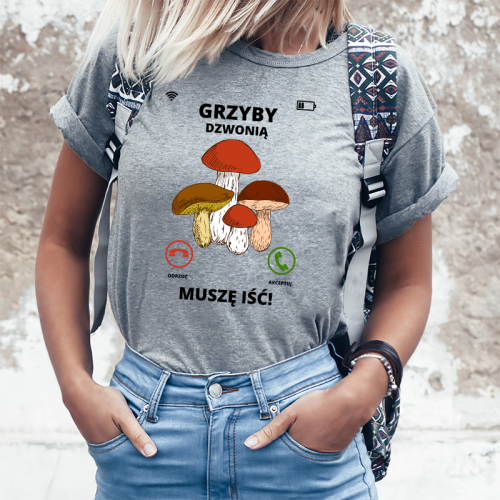T-shirt Lady Szary | Grzyby...