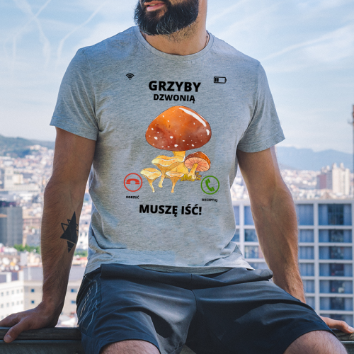 T-shirt Oversize Szary |...