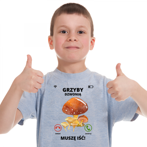 T-shirt Kids Szary | Grzyby...