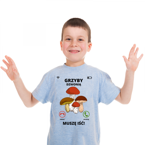 T-shirt Kids Szary | Grzyby...