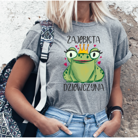 T-shirt lady SZARA Żajebista dziewczyna