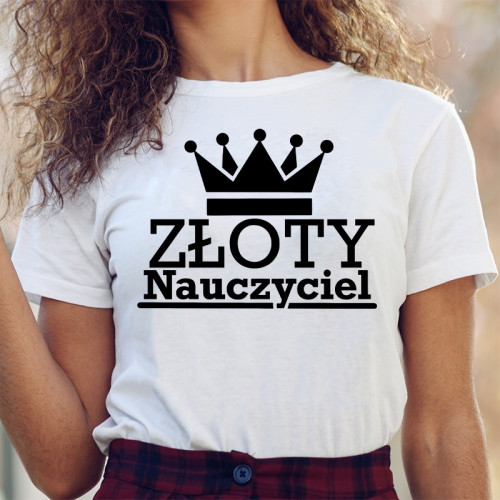 T-shirt lady Złoty...