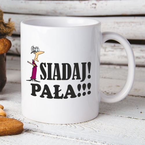 Kubek z nadrukiem siadaj...