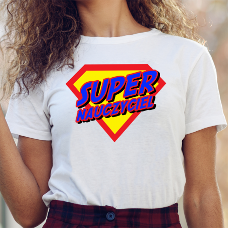 T-shirt lady/oversize DTG SUPER NAUCZYCIEL