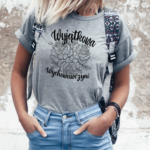 T-shirt lady SZARY...