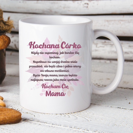 Kubek z nadrukiem Kochana Córka - Kocham Cię Mamo