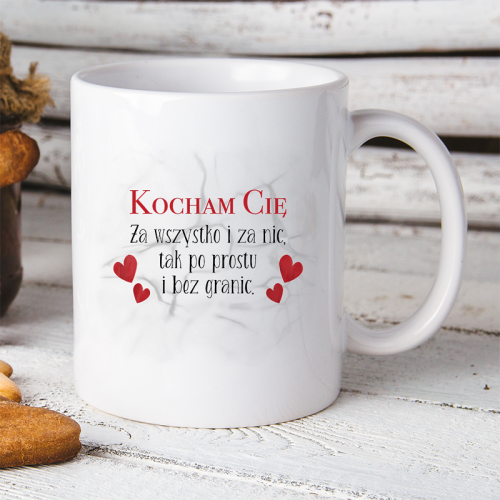 Kubek z nadrukiem Kocham...