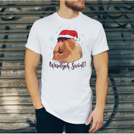 T-shirt oversize Wesołych Świąt nosacz