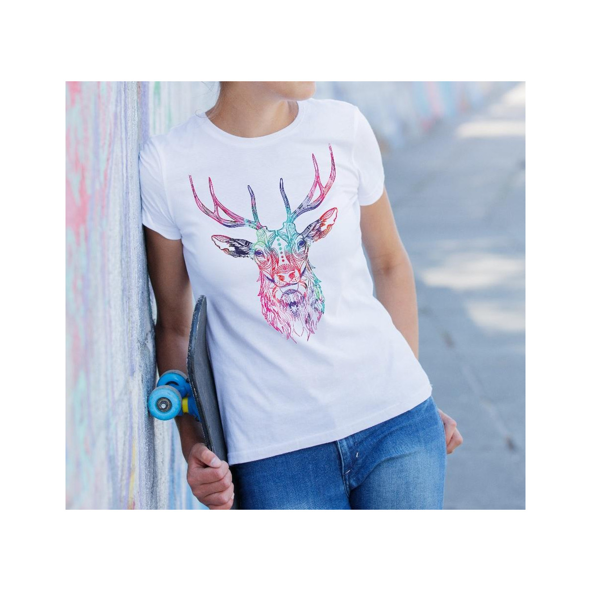 T-shirt lady slim DTG  Pig merry chrismas