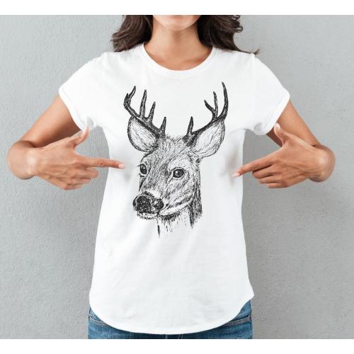 T-shirt lady slim DTG  Mk deer 2