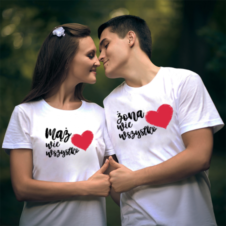 T-shirt dla Par | Mąż i Żona wiedzą wszystko