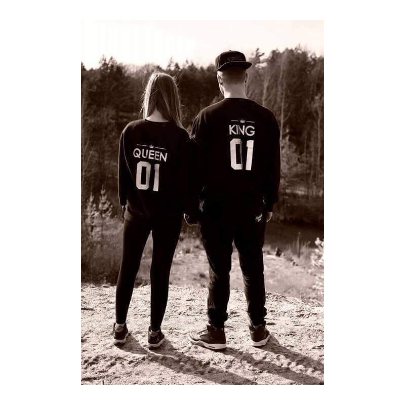 Bluza z kapturem DLA PAR 2 SZT QUEEN 01 & KING 01 GOLD