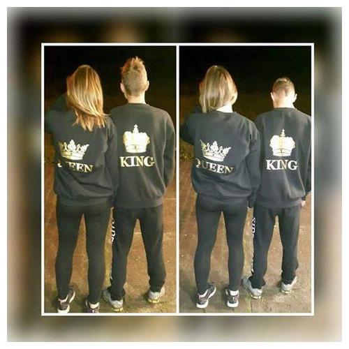 Bluza z kapturem DLA PAR 2 SZT QUEEN 01 & KING 01 GOLD