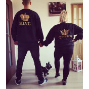 Bluza z kapturem DLA PAR 2 SZT QUEEN 01 & KING 01 GOLD