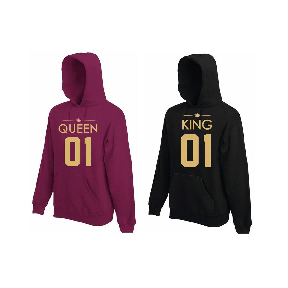 Bluza z kapturem DLA PAR 2 SZT QUEEN 01 & KING 01 GOLD