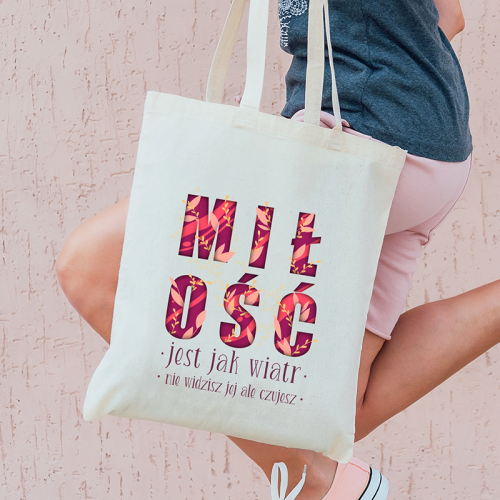 Torba bawełniana ecri Miłość