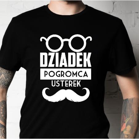 T-shirt oversize Dziadek pogromca usterek czarny [outlet2]
