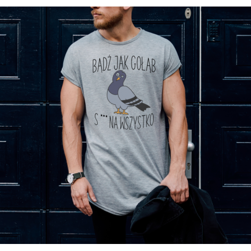 T-shirt oversize szara Bądź...